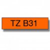 TZeB31 Black On Fluorescent Orange Tape (12mm)