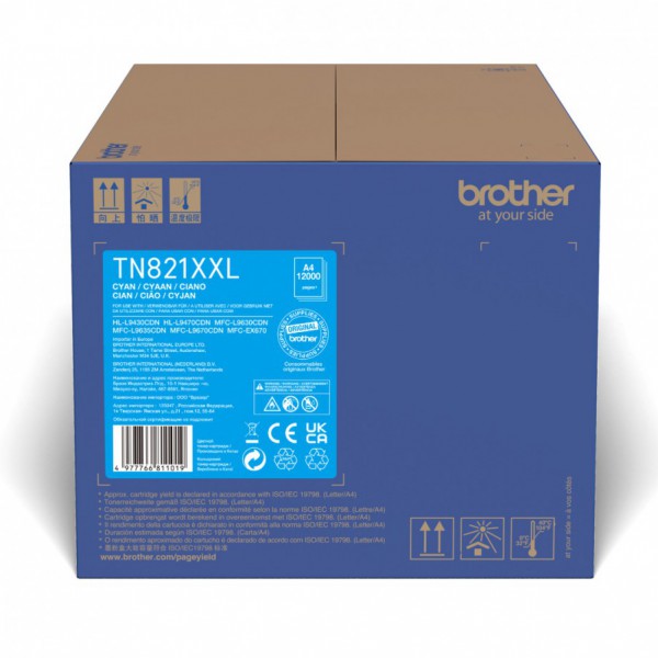 Toner BROTHER TN-821XXL Cyan HL-L9430CDN/L9470CDN, MFC-L9630CDN/L9670CDN (12000 str.)